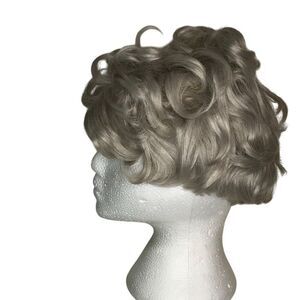 Wig Short Curly Silver Grey Gray Costume Dress Up Theatre Granny Grandma